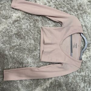 Garage Blush Long Sleeve Crop Top